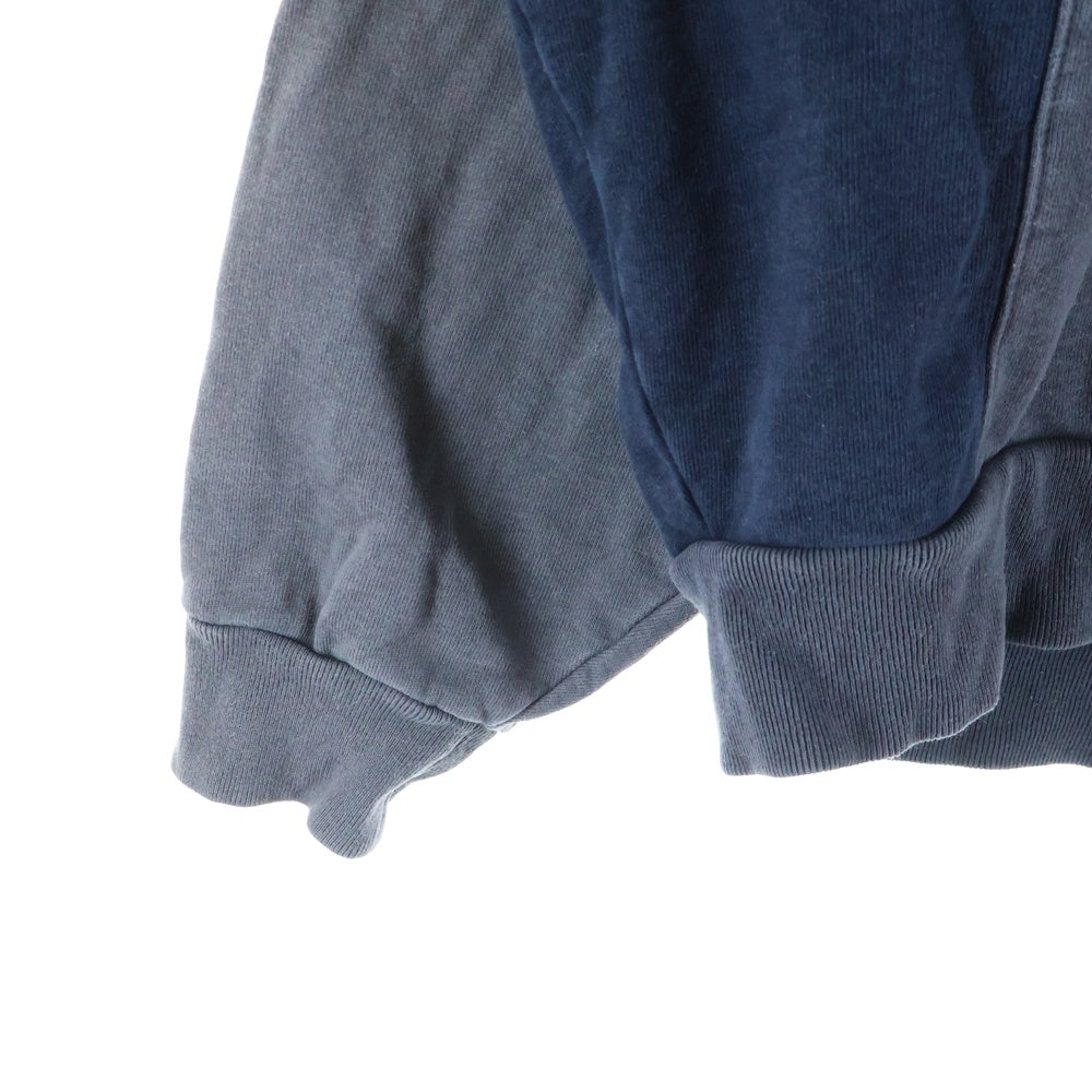 KITH(キス) フロントロゴエンブロイダリー バイカラー プルオーバースウェットポロ グレー/ネイビー 24-070-060-0000-3-0