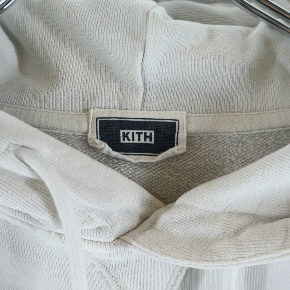 KITH(キス) ロゴエンブロイダリー プルオーバーフーディー パーカー グレー 24-070-060-0009-3-0
