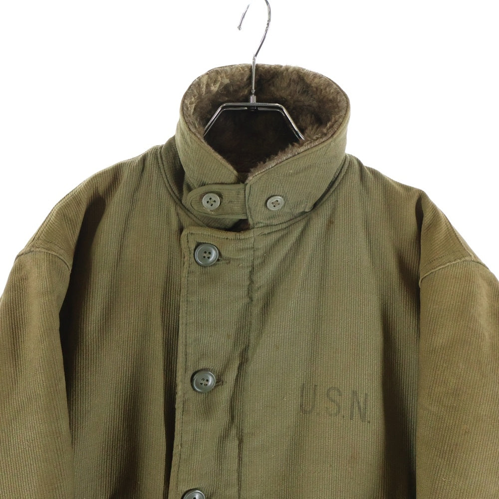 VINTAGE(ヴィンテージ) 40S VINTAGE USNAVY N-1 ヴィンテージ 後期型 ベル型のコの字留めTALON ステンシル デッキジャケット カーキ
