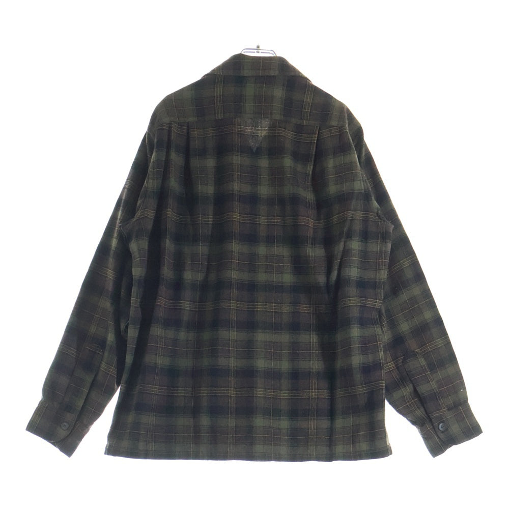 PENDLETON(ペンドルトン) 50S VINTAGE ヴィンテージ ウール チェック 長袖オープンカラーシャツ ボードシャツ ブラウン