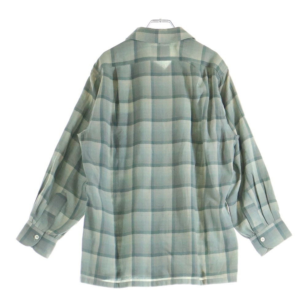 PENDLETON(ペンドルトン) 60S VINTAGE SIR PENDLETON ヴィンテージ ウール チェック柄 長袖オープンカラーシャツ グリーン/グレー