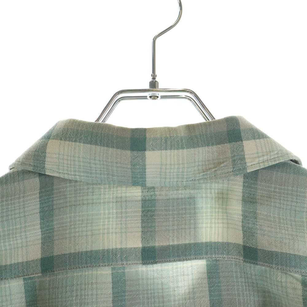 PENDLETON(ペンドルトン) 60S VINTAGE SIR PENDLETON ヴィンテージ ウール チェック柄 長袖オープンカラーシャツ グリーン/グレー