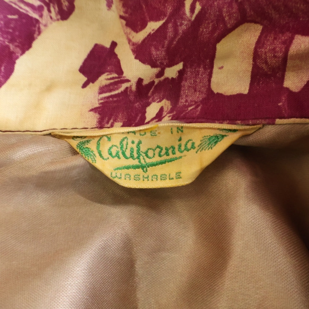 VINTAGE(ヴィンテージ) 50-60S VINTAGE MADE IN CALIFORNIA ヴィンテージ カリフォルニア製 総柄 半袖ハワイアン アロハシャツ パープル