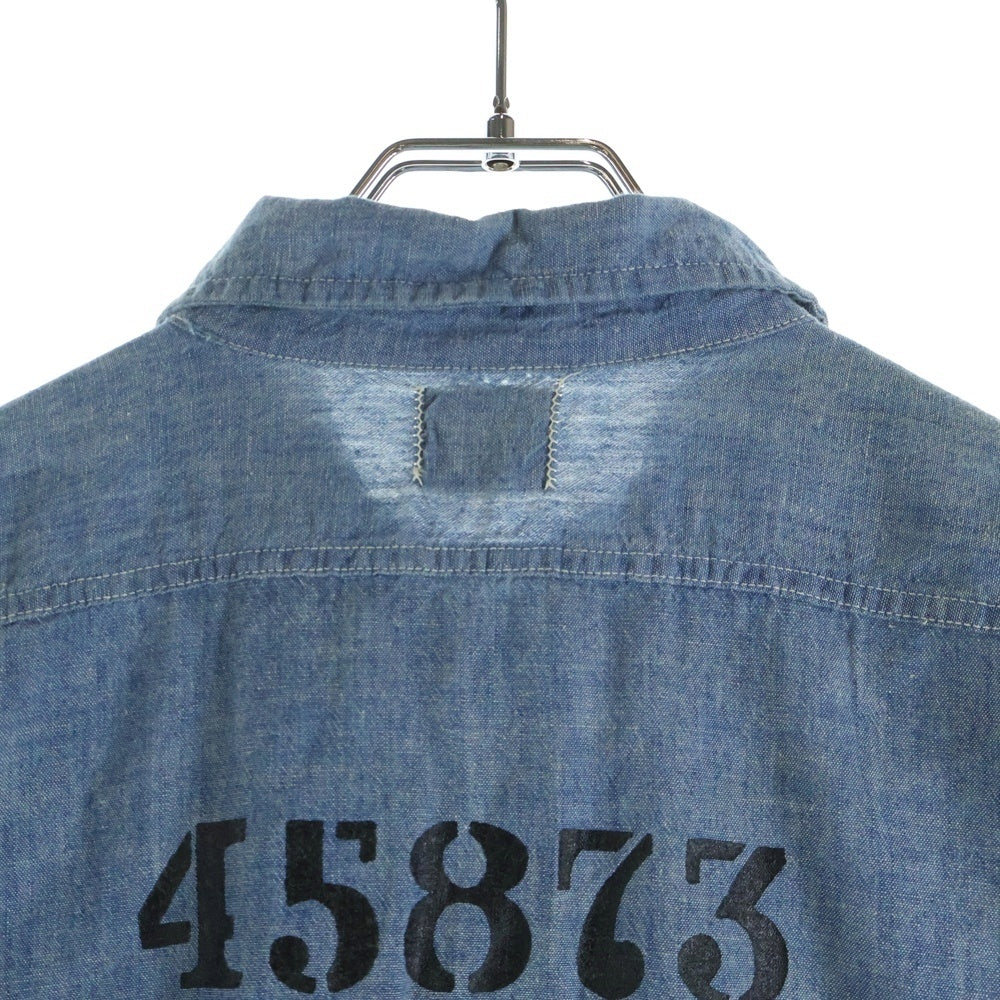 VINTAGE(ヴィンテージ) 50-60S RIVERSIDE STATE PRISON USA製 リバーサイド プリズナーシャンブレー半袖シャツ ブルー