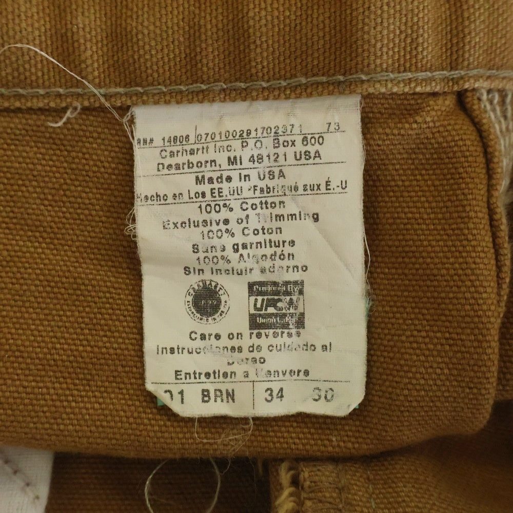CARHARTT(カーハート) 00S USA製 ダック地 ダブルニー ペインターワークパンツ ブラウン B01 BRN