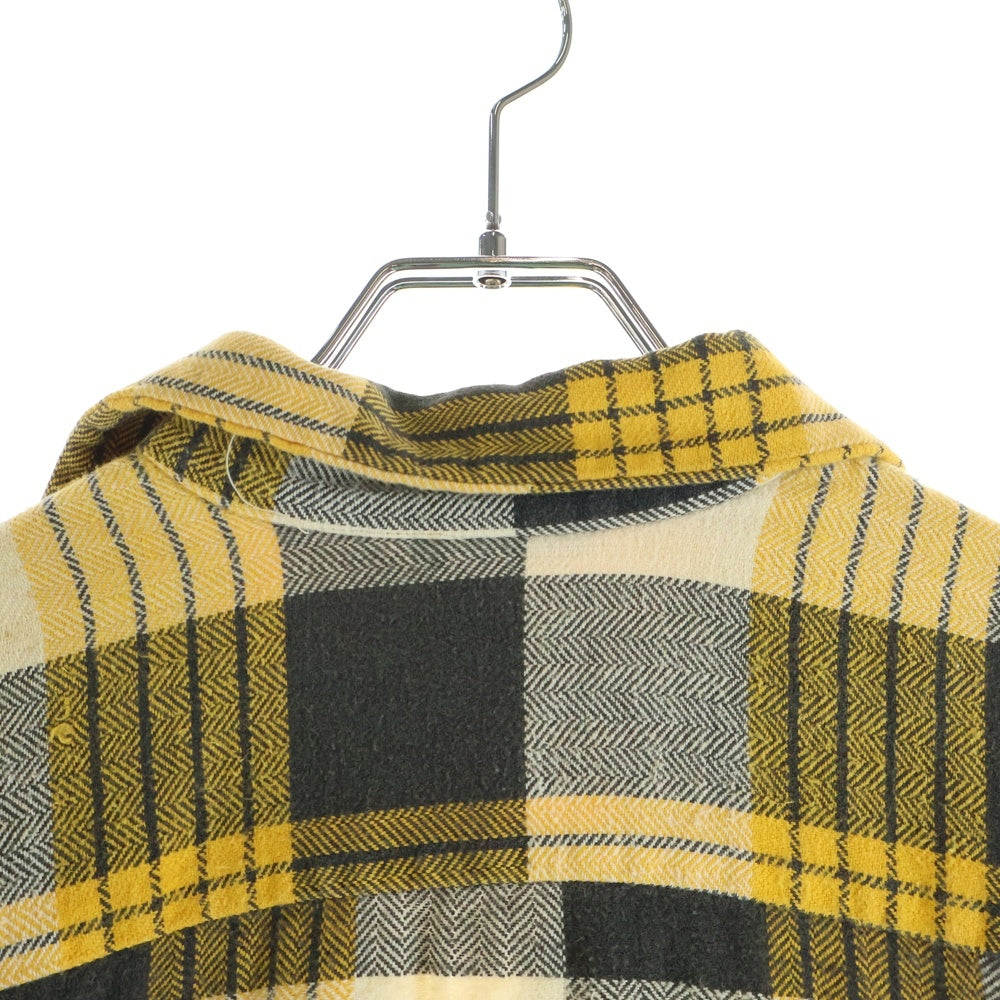 VINTAGE(ヴィンテージ) 50-60S VINTAGE SIMTEX ヴィンテージ シムテックス 三角タグ チェック 長袖オープンカラーフランネルシャツ イエロー