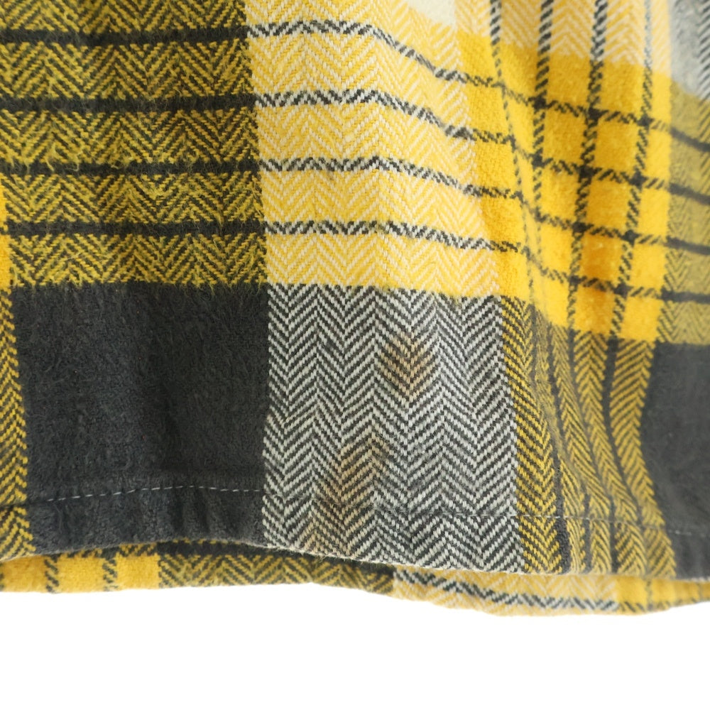VINTAGE(ヴィンテージ) 50-60S VINTAGE SIMTEX ヴィンテージ シムテックス 三角タグ チェック 長袖オープンカラーフランネルシャツ イエロー