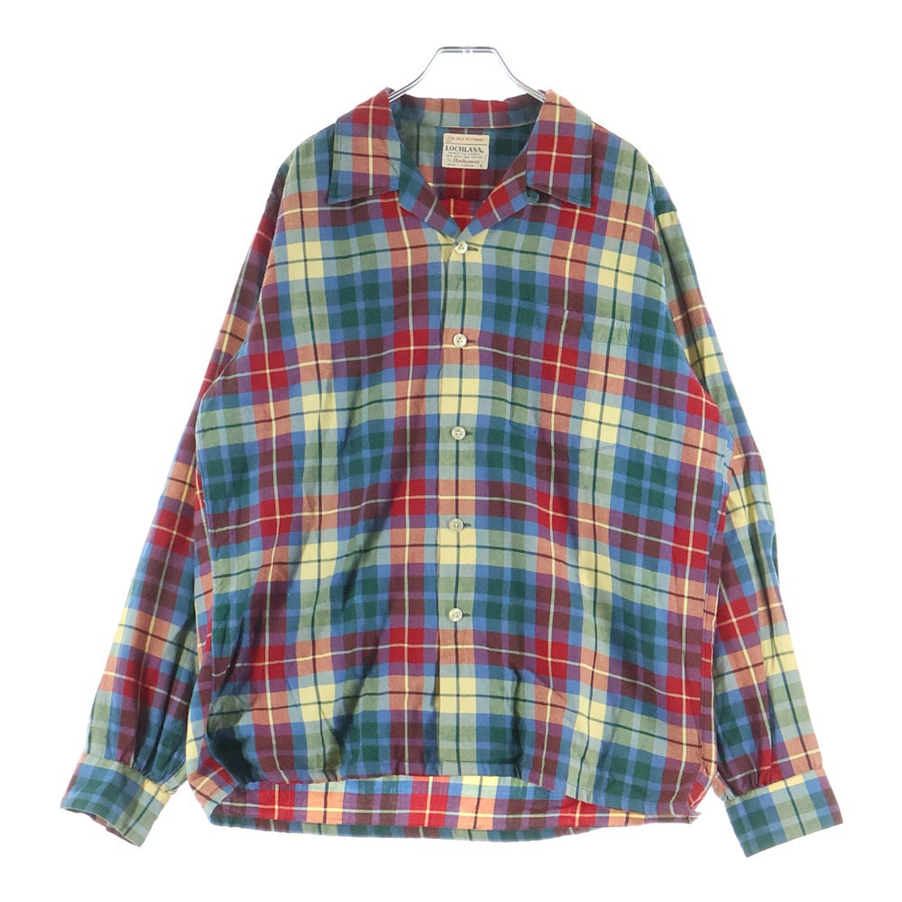 VINTAGE(ヴィンテージ) 60S VINTAGE LOCHLANA BY HATHAWAY ヴィンテージ ウールコットン チェック長袖オープンカラーシャツ マルチカラー