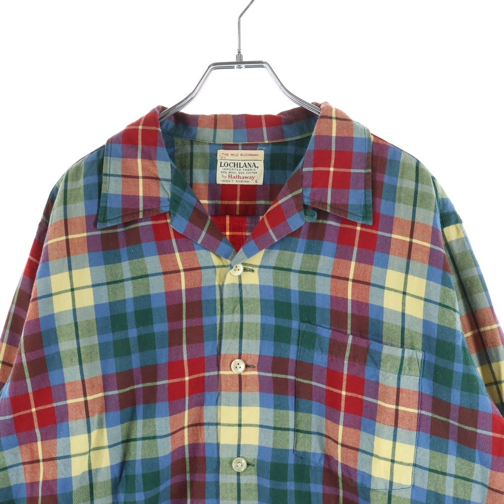 VINTAGE(ヴィンテージ) 60S VINTAGE LOCHLANA BY HATHAWAY ヴィンテージ ウールコットン チェック長袖オープンカラーシャツ マルチカラー