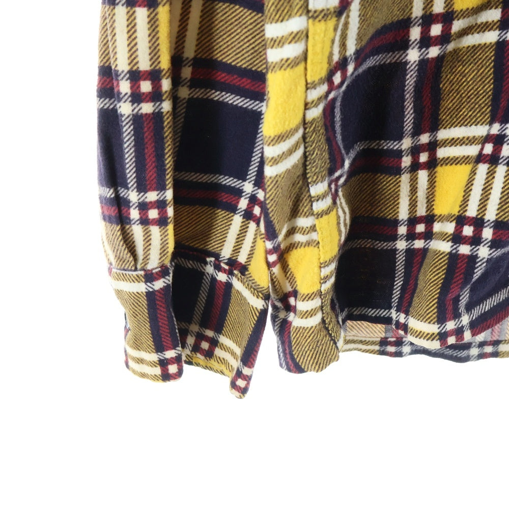 VINTAGE(ヴィンテージ) 50-60S VINTAGE CAMPUS ヴィンテージ キャンパス チェック 長袖プリントフランネル オープンカラーシャツ イエロー/ブラック
