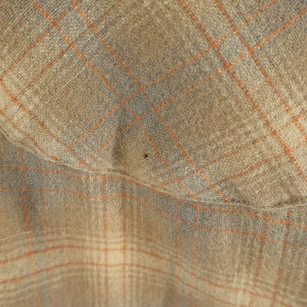 PENDLETON(ペンドルトン) 70S VINTAGE USA製 ヴィンテージ チェック ウール 長袖オープンカラーシャツ ボードシャツ ブラウン/オレンジ