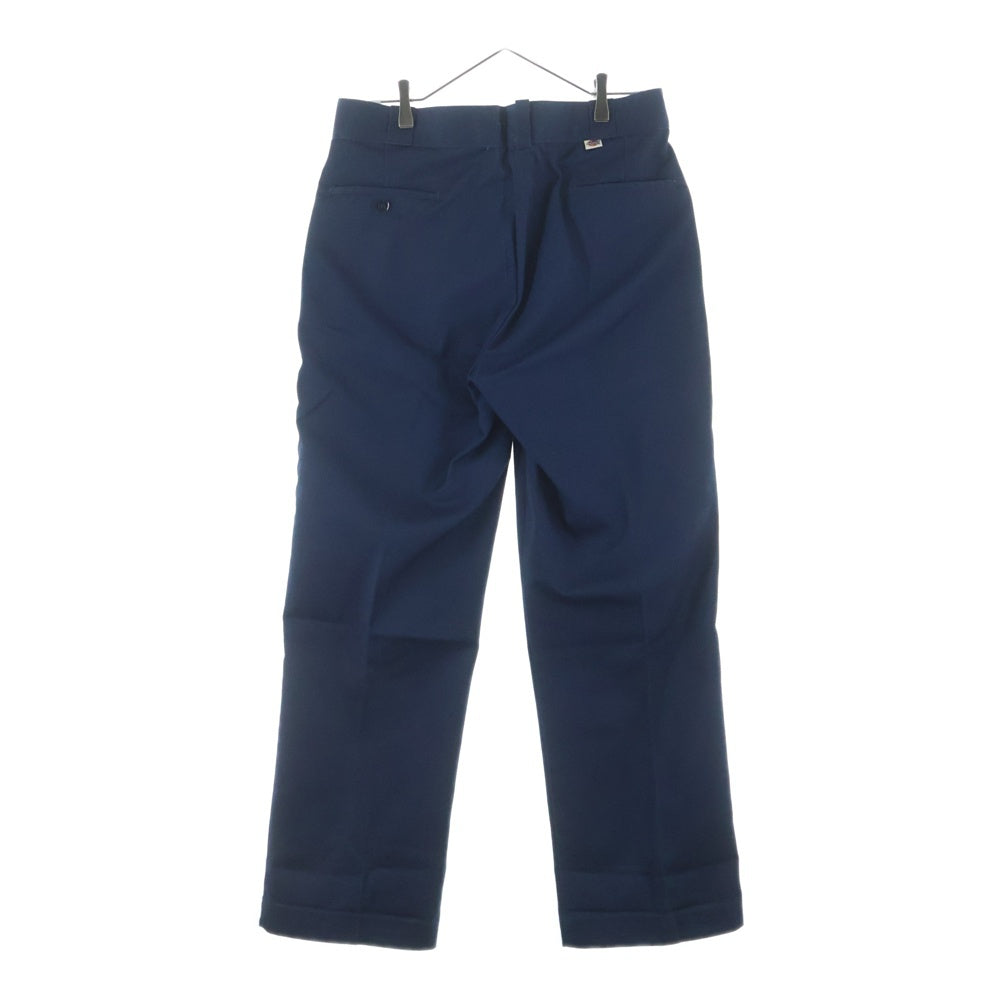 Dickies(ディッキーズ) 80-90S VINTAGE 874 ヴィンテージ USA製 チビタグ ポリコットン ジップアップ ワークパンツ ネイビー