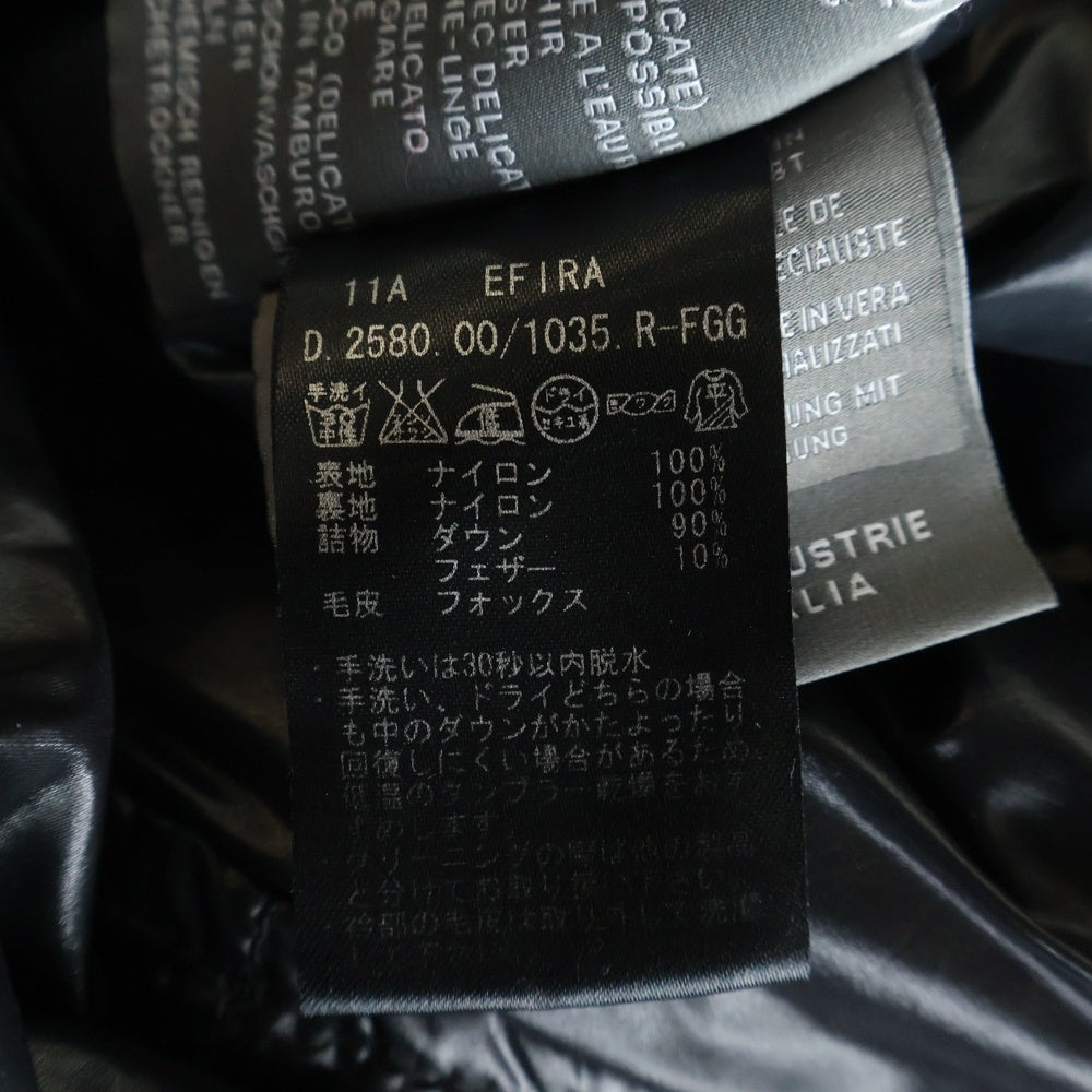 DUVETICA(デュベティカ) EFIRA エフィラ ファーフーデッド ナイロンダウンジャケット コート レディース ブラック