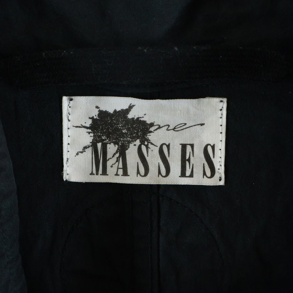 MASSES(マシス) ウォッシュド加工 ハイネック コットン モッズコート ジャケット ブラック