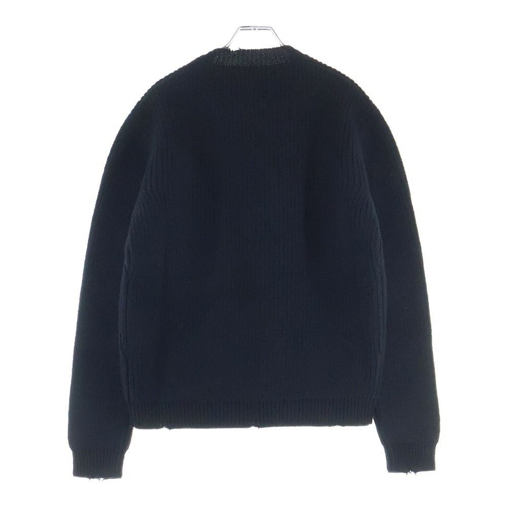 PRADA(プラダ) Black Wool Crew-neck Sweater With Pendant ブラック ウール ペンダント付き クルーネックニットセーター UMF129