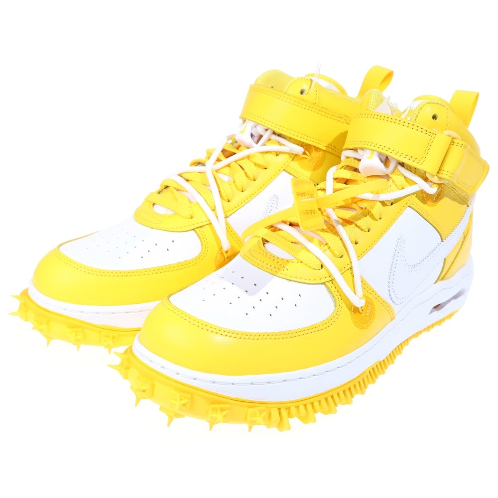 NIKE(ナイキ) ×OFF-WHITE AIR FORCE 1 MID SP LTHR オフホワイト エア フォース 1 ミッドカットスニーカー ホワイト/イエロー US11/29cm DR0500-101