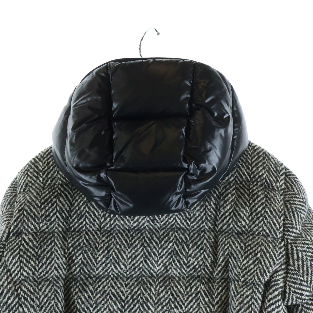 MONCLER(モンクレール) ASTERE ナイロン切り替え ツイード フーデッドダウンジャケット グレー/ブラック 120934696805