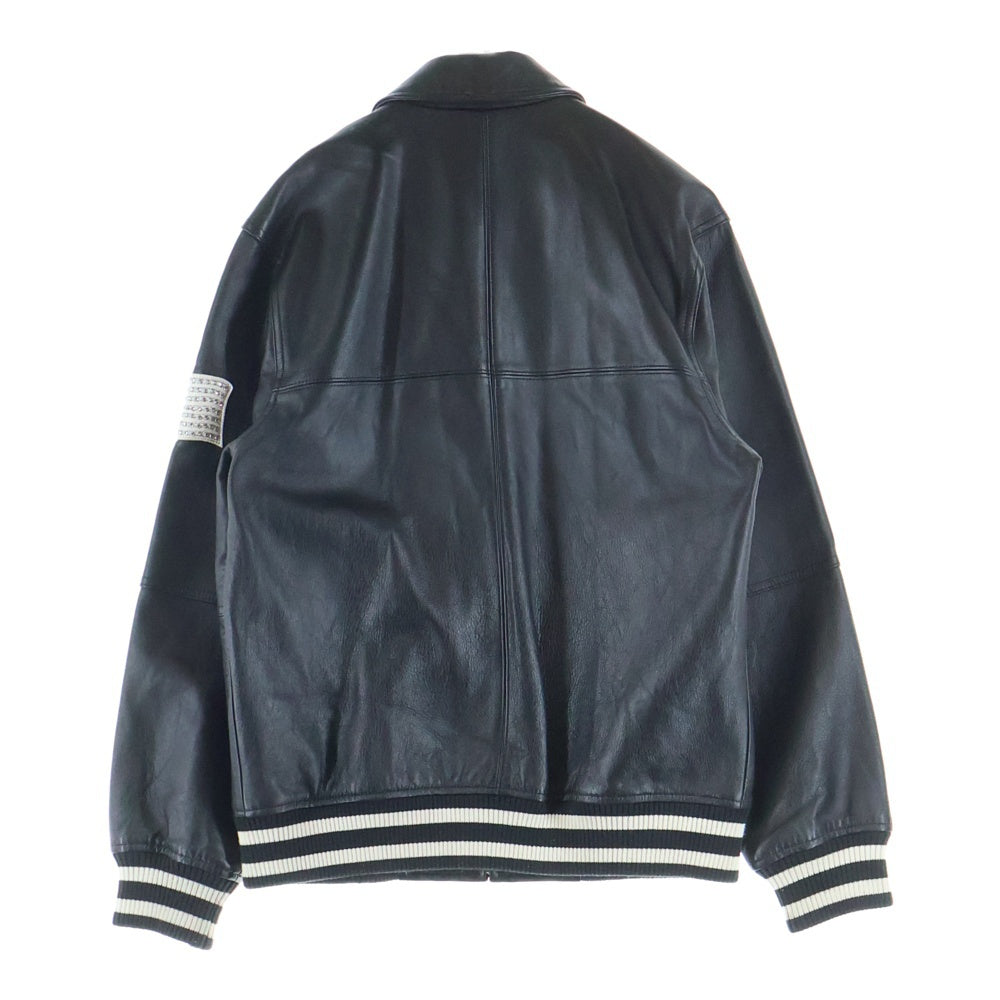 SUPREME(シュプリーム) 16SS Uptown Studded Leather Varsity Jacket アップタウン スタッズド レザーバーシティジャケット ブルゾン ブラック