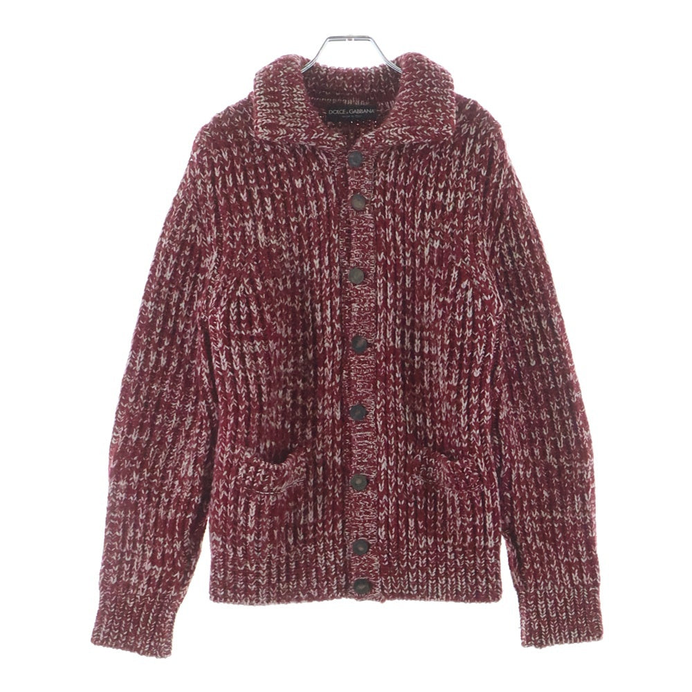 DOLCE & GABBANA(ドルチェアンドガッバーナ) KNIT CARDIGAN ローゲージニットカーディガン セーター レッド GIC81K F45D3