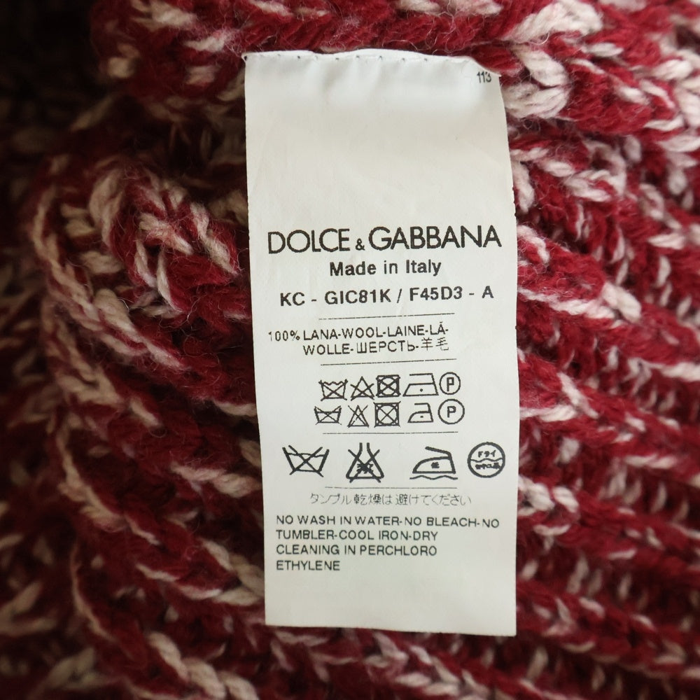 DOLCE & GABBANA(ドルチェアンドガッバーナ) KNIT CARDIGAN ローゲージニットカーディガン セーター レッド GIC81K F45D3