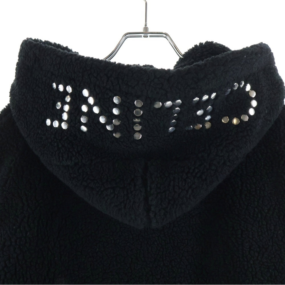 CELINE(セリーヌ) Boa Fleece Hoodie スタッズロゴ トリオンフ ジップアップ ボアフーデッドジャケット ブラック 2Y906699M
