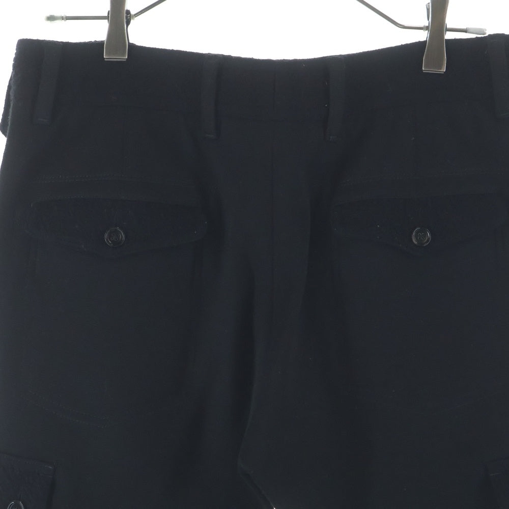 DOLCE & GABBANA(ドルチェアンドガッバーナ) CARGO PANTS ウール混 スウェットカーゴパンツ ブラック GWAOET GEP05