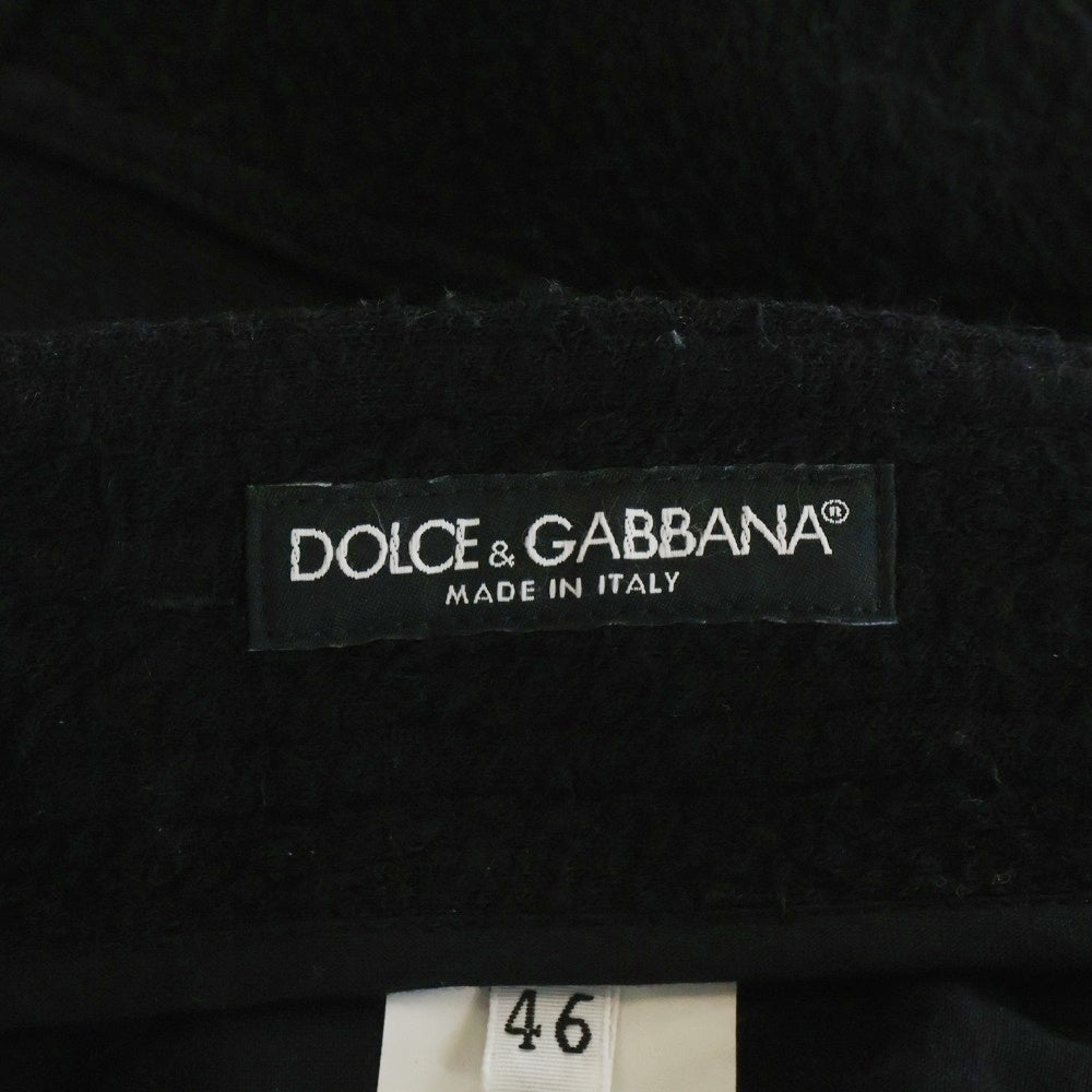 DOLCE & GABBANA(ドルチェアンドガッバーナ) CARGO PANTS ウール混 スウェットカーゴパンツ ブラック GWAOET GEP05