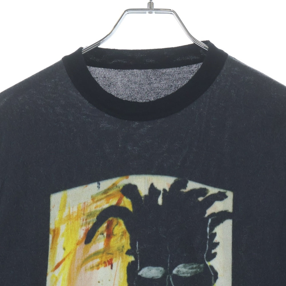 lucien pellat-finet(ルシアンペラフィネ) ×Jean-Michel Basquiat ジャンミシェルバスキア フロントプリント クルーネックニット セーター グレー