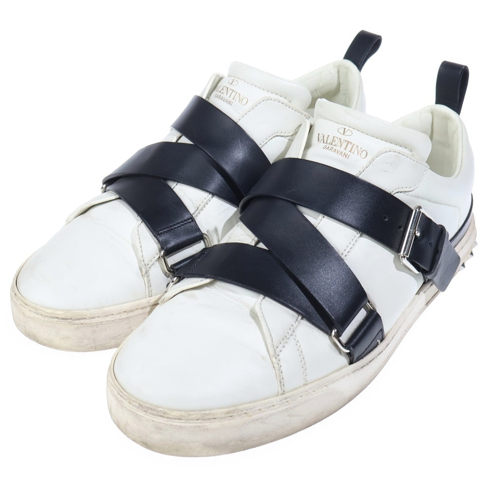 VALENTINO(ヴァレンティノ) ROCK STUDS BELTED SNEAKER ロックスタッズ ベルテッド レザーローカットスニーカー ホワイト/ブラック TPA03Y2