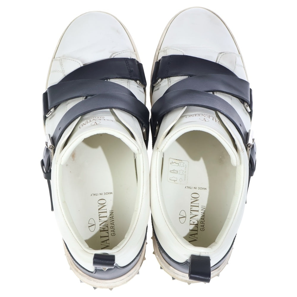 VALENTINO(ヴァレンティノ) ROCK STUDS BELTED SNEAKER ロックスタッズ ベルテッド レザーローカットスニーカー ホワイト/ブラック TPA03Y2