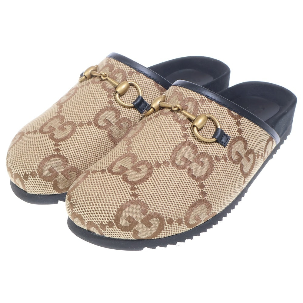 GUCCI(グッチ) 23AW GGスプリーム ホースビット ミュール サンダル ブラウン 693281