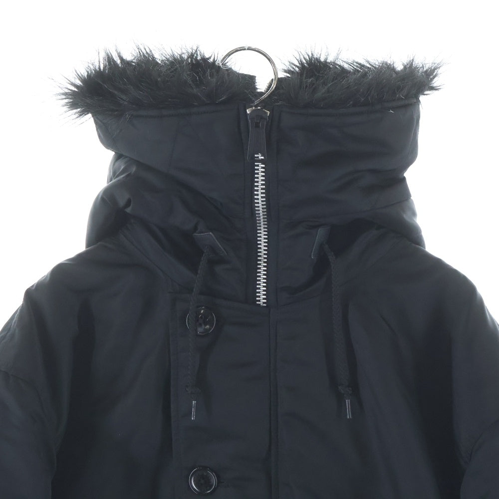 WTAPS(ダブルタップス) ×ALPHA INDUSTRIES N-2B アルファインダストリーズ コアスペック ファーフーデッド ナイロンジャケット ブラック TA0690-9001