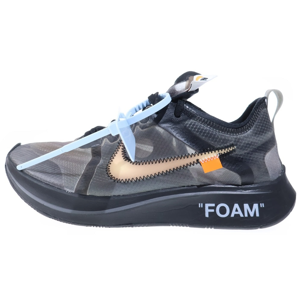 NIKE(ナイキ) ×OFF-WHITE ZOOM FLY オフホワイト ズームフライ ローカットスニーカー ブラック US7.5/25.5cm AJ4588-001