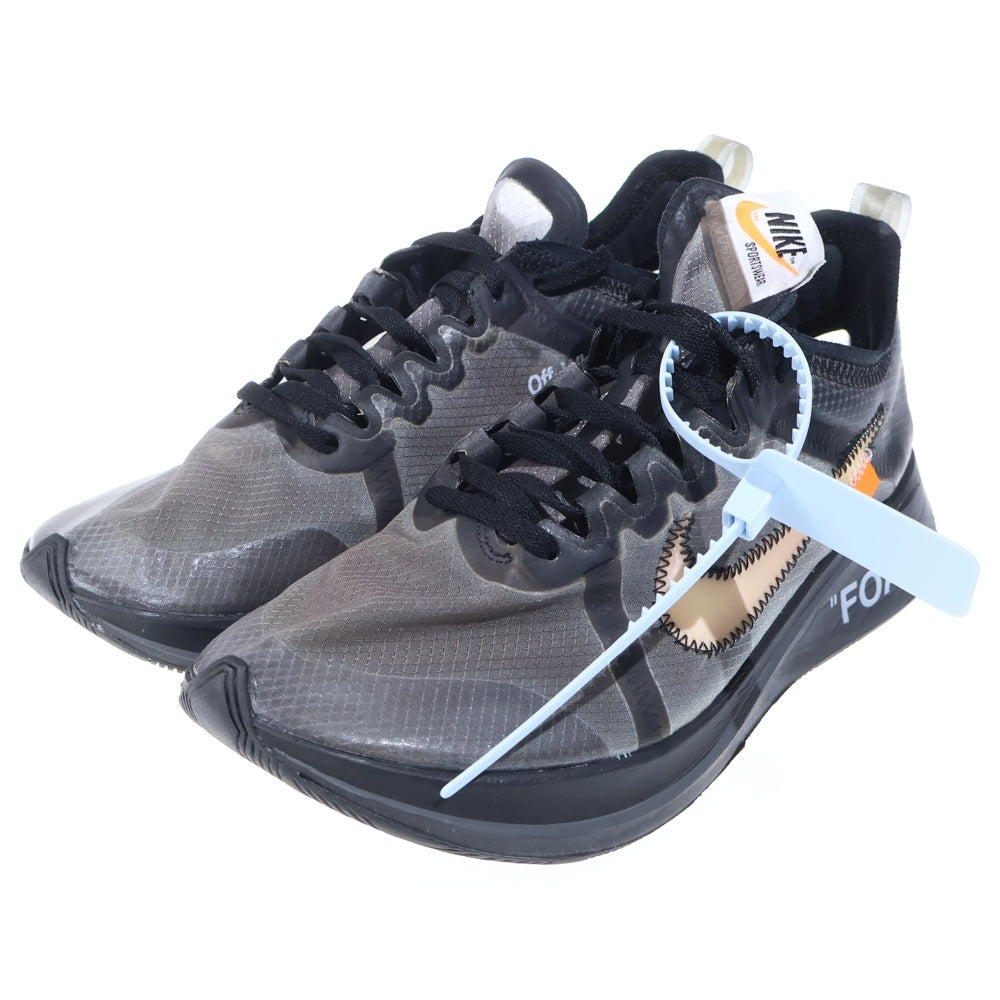 NIKE(ナイキ) ×OFF-WHITE ZOOM FLY オフホワイト ズームフライ ローカットスニーカー ブラック US7.5/25.5cm AJ4588-001