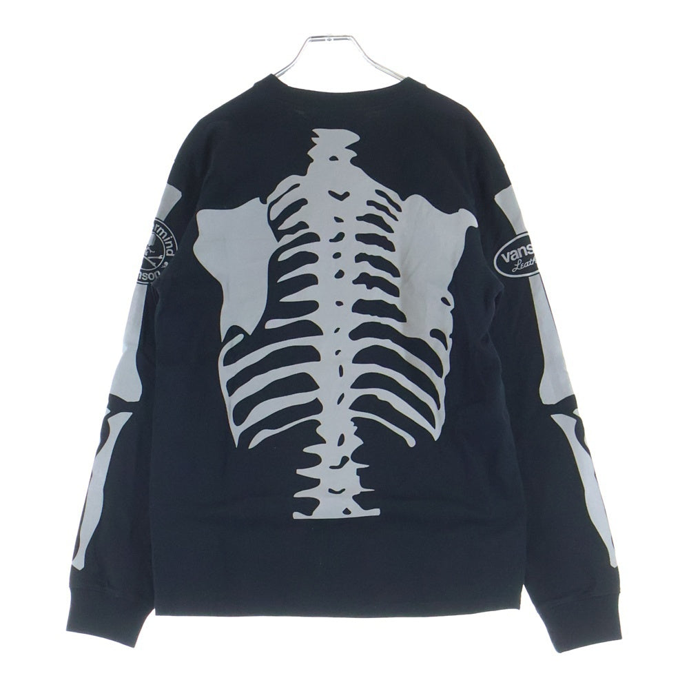 mastermind JAPAN(マスターマインドジャパン) ×VANSON L/S TEE BONE ボーンプリント クルーネック長袖Tシャツ カットソー ブラック MW24C13-TS101