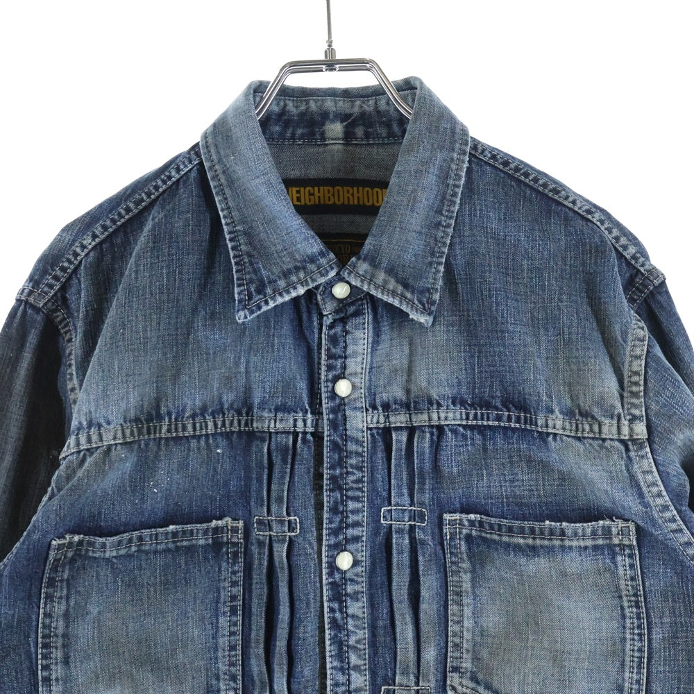 NEIGHBORHOOD(ネイバーフッド) 19SS ペイント加工 2ポケット 長袖デニムシャツ インディゴ 191NYNH-SHM01