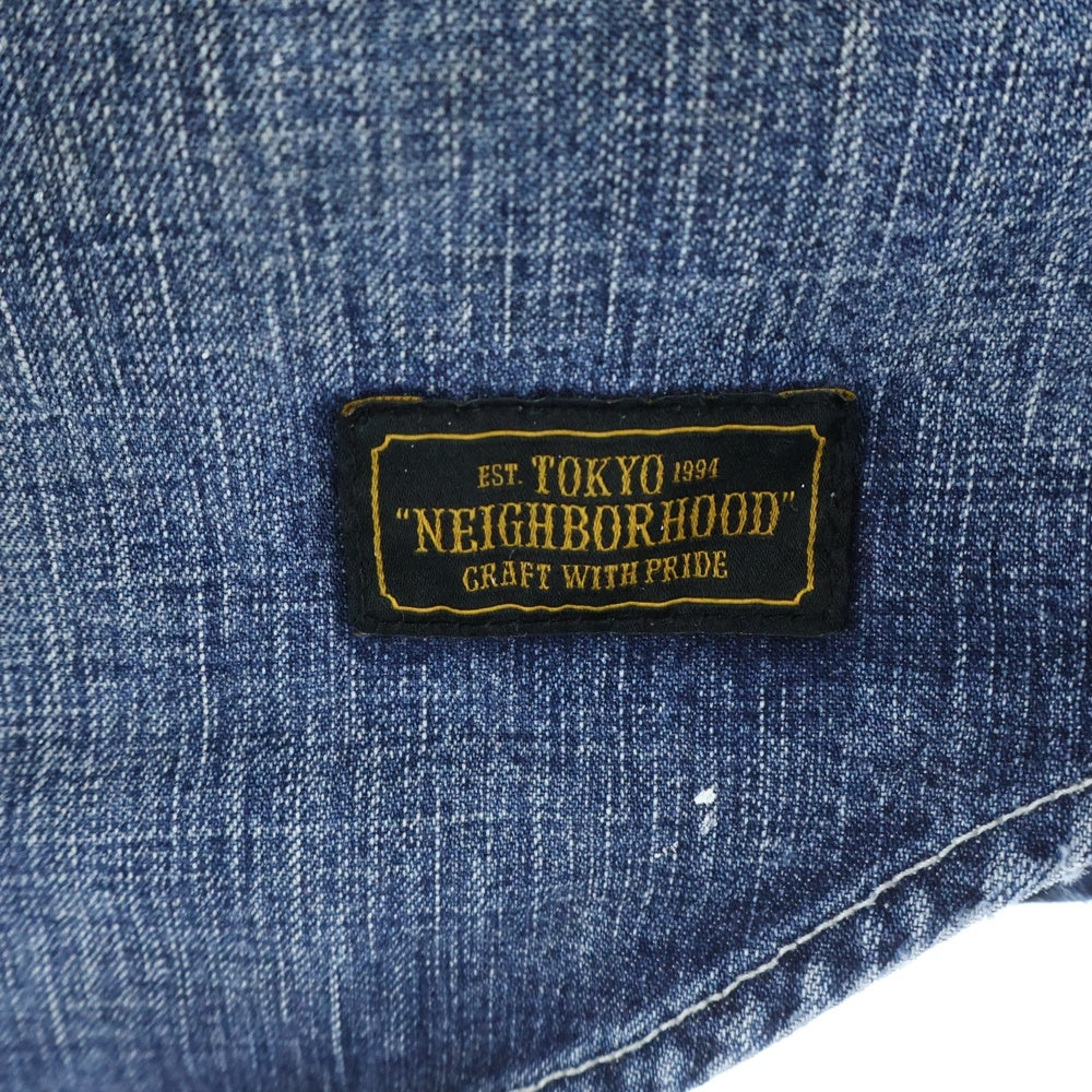 NEIGHBORHOOD(ネイバーフッド) 19SS ペイント加工 2ポケット 長袖デニムシャツ インディゴ 191NYNH-SHM01