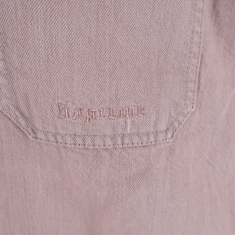 SUPREME(シュプリーム) 25SS Hooded Denim Shirt ロゴ刺繍 フーデッドデニムシャツ ピンク