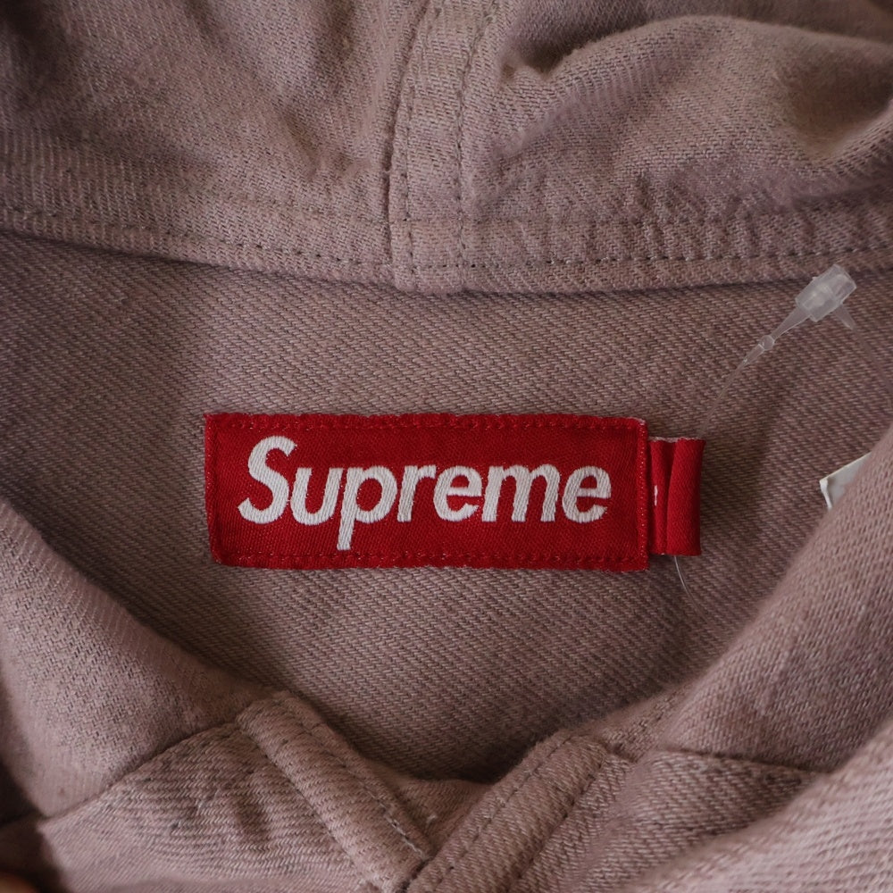 SUPREME(シュプリーム) 25SS Hooded Denim Shirt ロゴ刺繍 フーデッドデニムシャツ ピンク