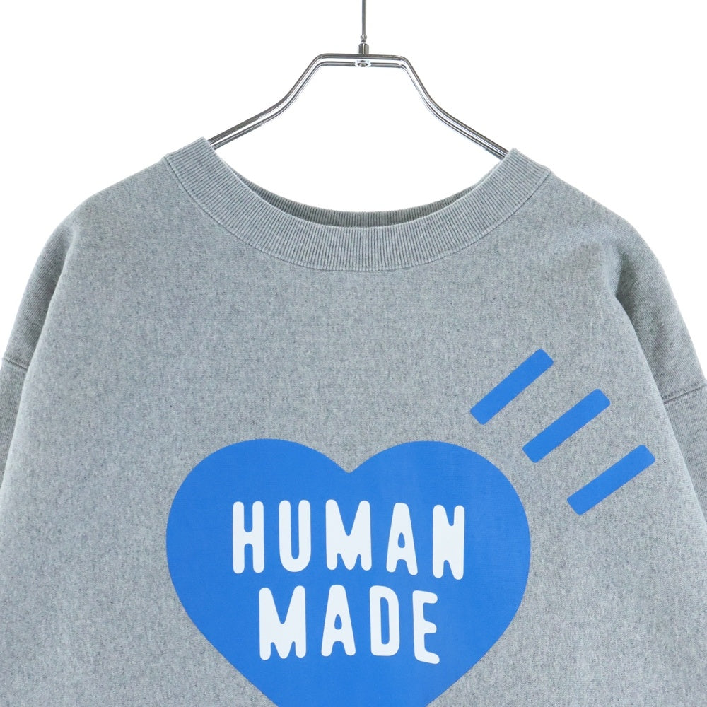 HUMAN MADE(ヒューマンメイド) 25AW HEART SWEATSHIRT OFFLINE STORE 店舗限定 ハートロゴプリント クルーネックスウェットトレーナー グレー HM30CS074