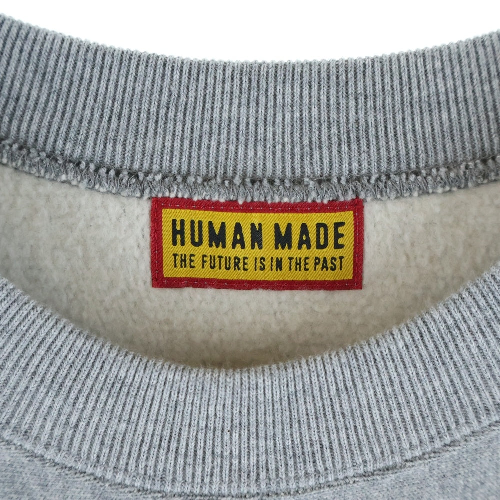 HUMAN MADE(ヒューマンメイド) 25AW HEART SWEATSHIRT OFFLINE STORE 店舗限定 ハートロゴプリント クルーネックスウェットトレーナー グレー HM30CS074