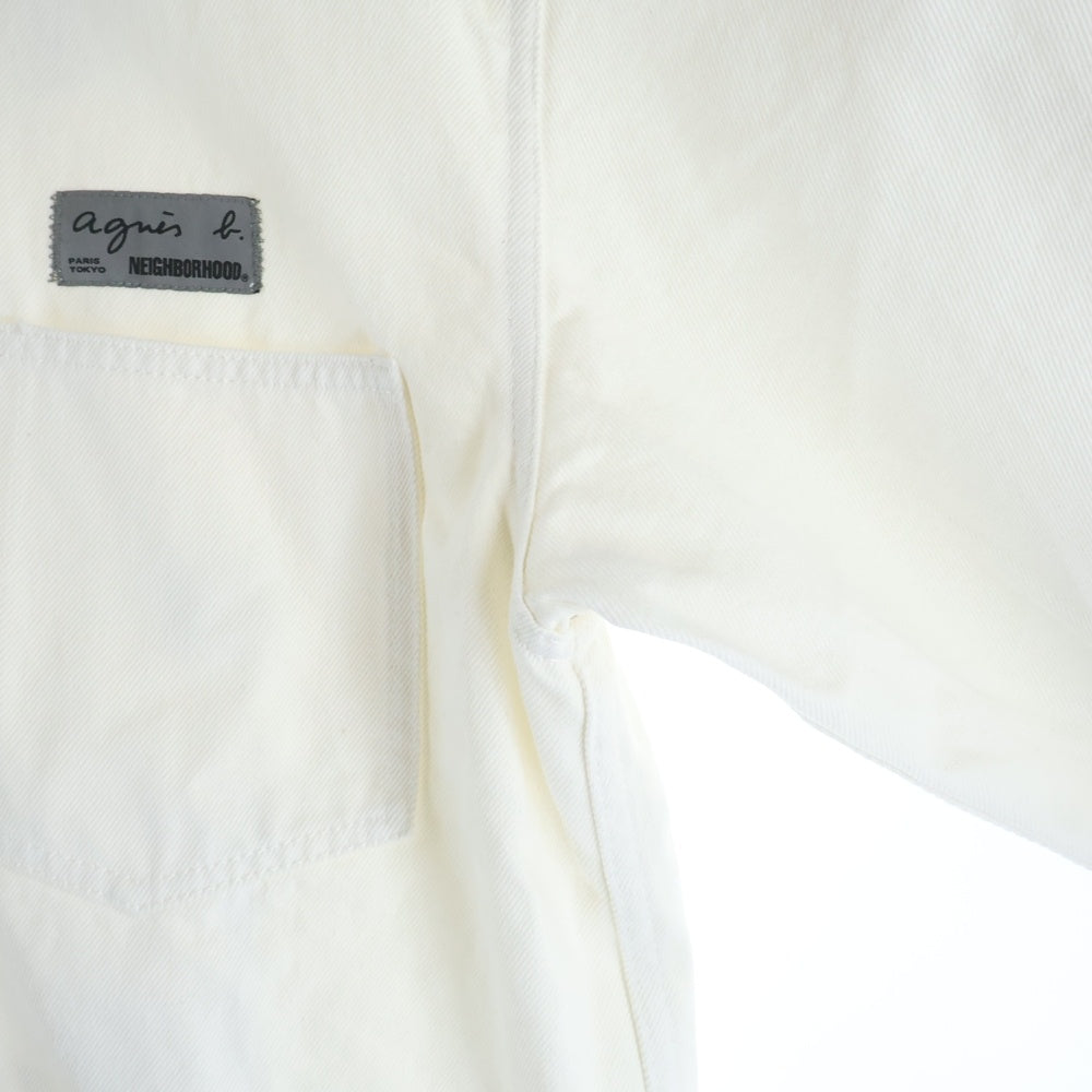 NEIGHBORHOOD(ネイバーフッド) 25AW ×agnes b アニエスベー フォトプリント マルチポケット カバーオール ホワイト 252727ON-JKM03S