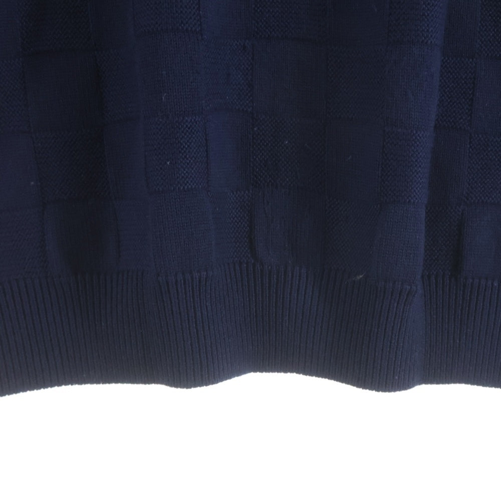 LOUIS VUITTON(ルイヴィトン) 24SS PEARL SIGNATURE DAMIER CREWNECK SWEATER WOOL パール シグネチャーロゴ ダミエ ウール クルーネックニットセーター ネイビー RM241 ZLL HQN69W