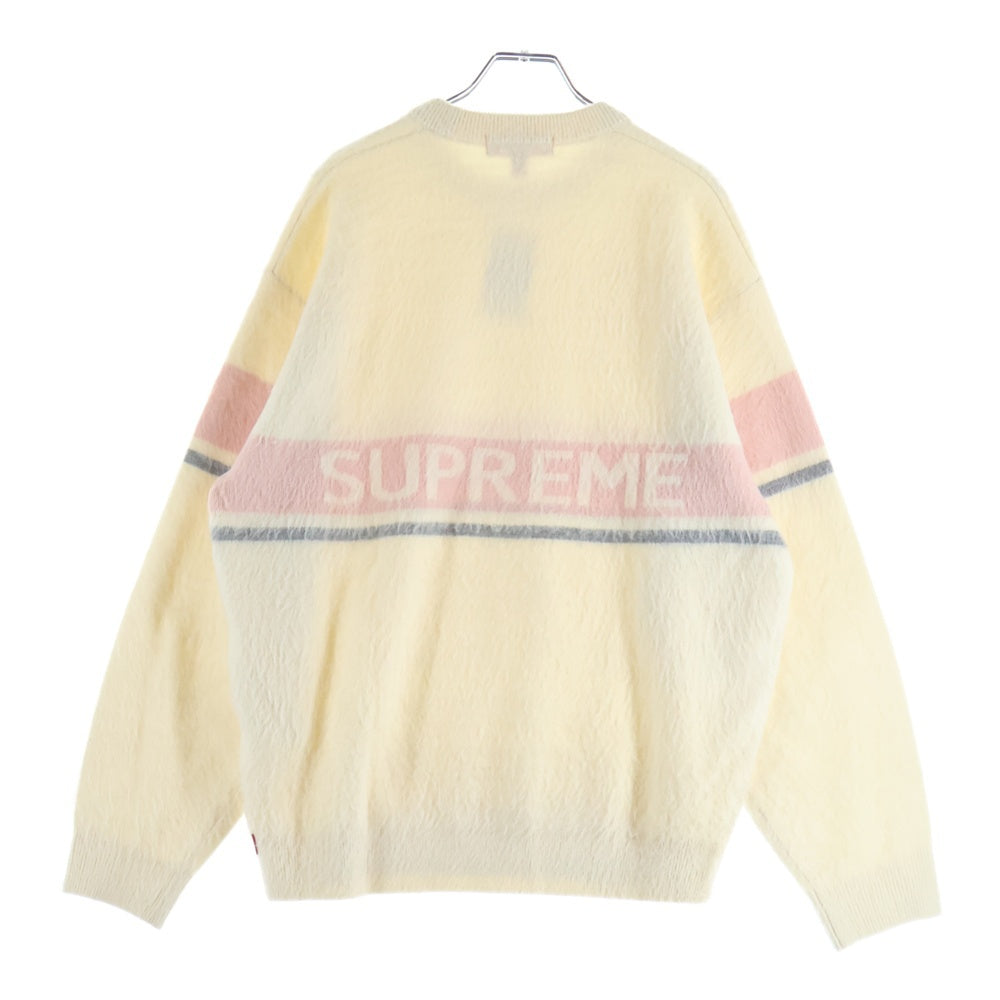 SUPREME(シュプリーム) 25AW Brushed Stripe Sweater ブラッシュド ストライプ クルーネックニットセーター アイボリー