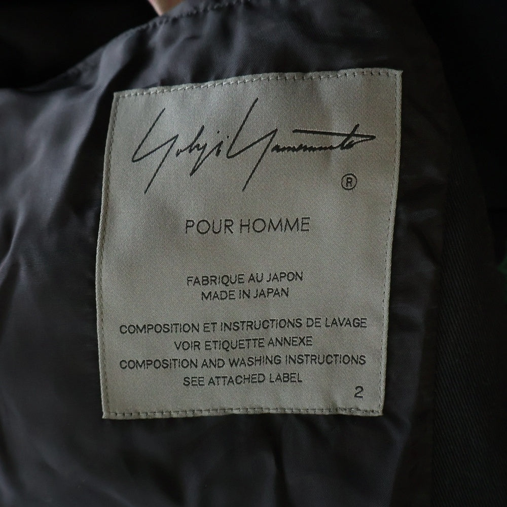 Yohji Yamamoto POUR HOMME(ヨウジヤマモト プールオム) 花と少年期復刻 ハーフコート スナップジャケット ブラック HY-Y05-020