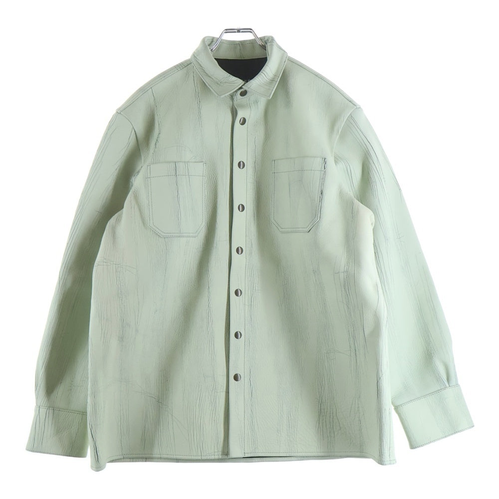 BOTTER(ボッター) ペイントレザーシャツ ジャケット ホワイト 4026BL001