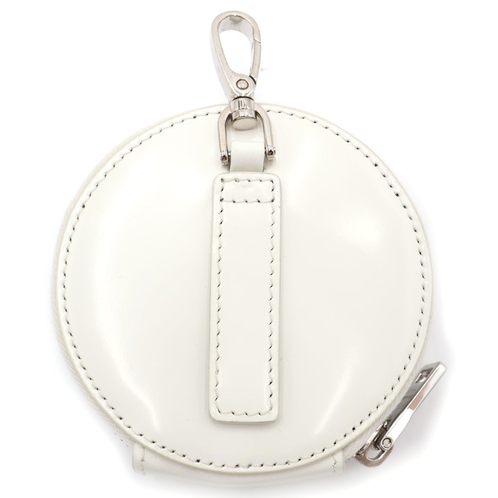 PRADA(プラダ) レザー ラウンド コインケース キーホルダー ホワイト 1TL431 レディース