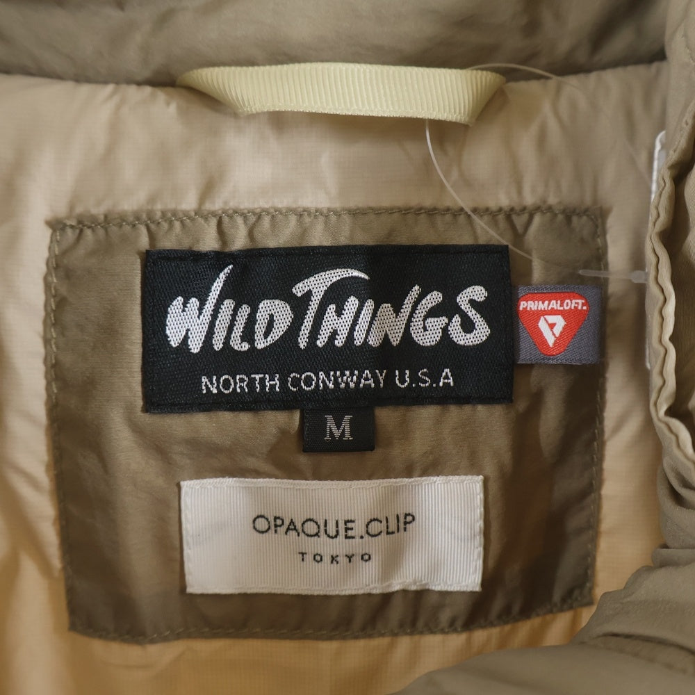 WILD THINGS(ワイルドシングス) WILDTHINGS × OPAQUE.CLIP.別注 BIG HAPPY JACKET ジップアップ フーデッド ナイロン ビッグハッピーダウンジャケット ベージュ WT21559SN-OQ