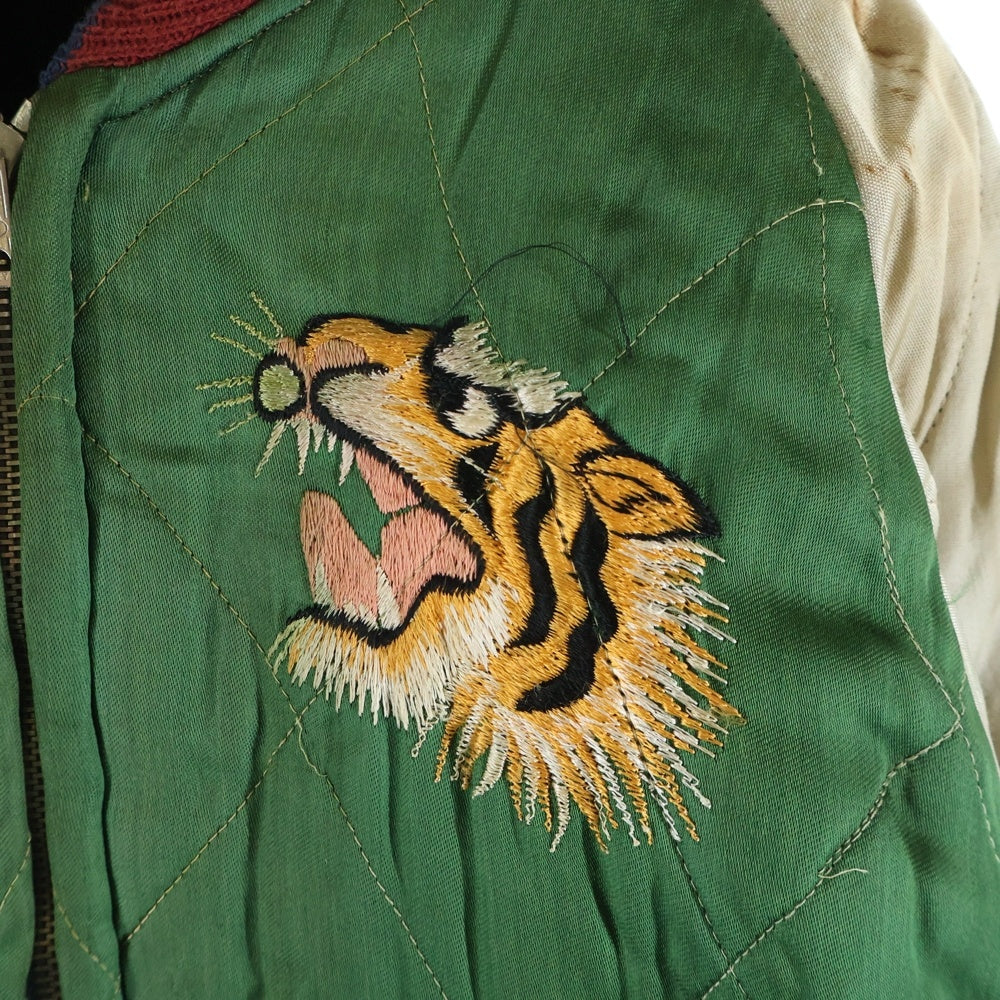 VINTAGE(ヴィンテージ) 50S VINTAGE SOUVENIR JACKET JAPAN ミツワZIP 別珍 日本 リバーシブル ヴィンテージ スーベニアジャケット ブラック/グリーン