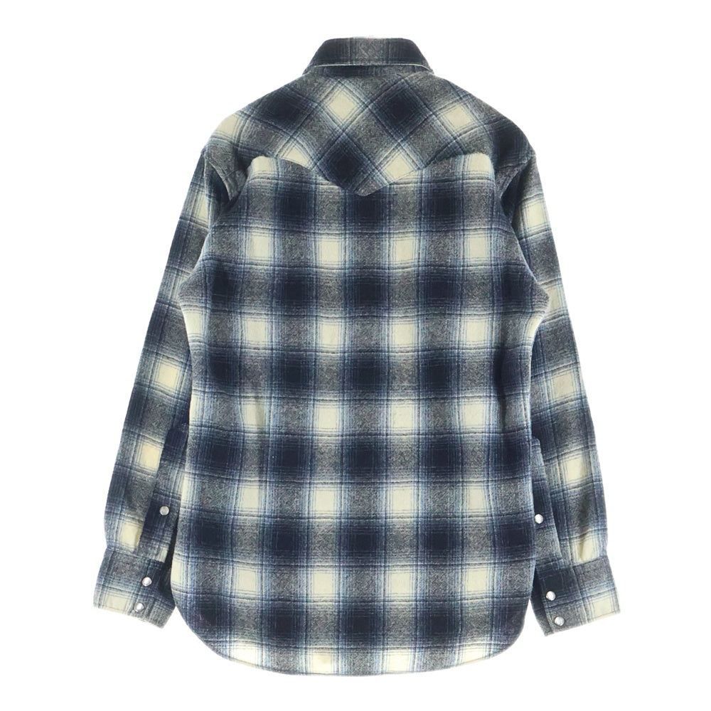 PENDLETON(ペンドルトン) 70S VINTAGE USA製 ウール チェック スナップボタン 長袖シャツ グレー